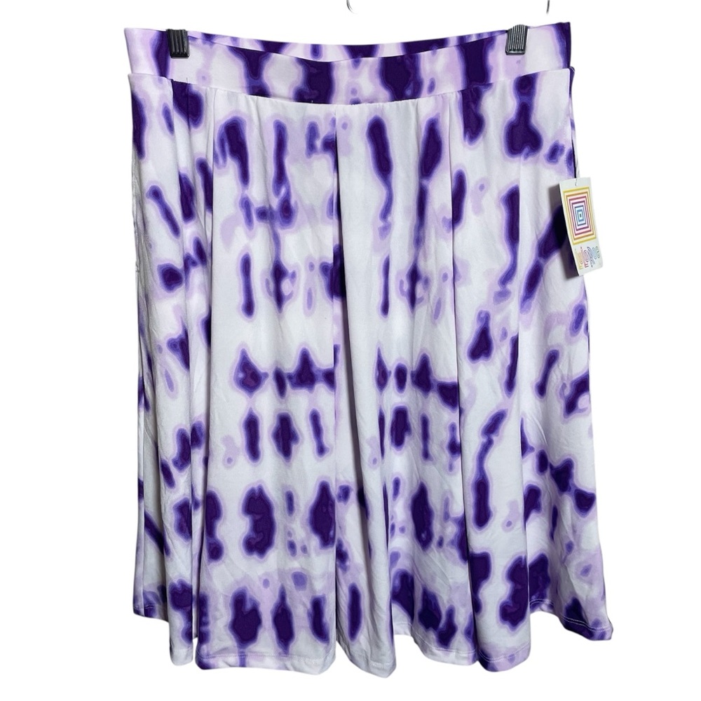 LuLaRoe Purple and White Tie-Dye Skirt